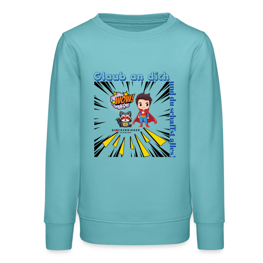 Glückskrieger Teens Pullover – Glaub an dich - pastel turquoise