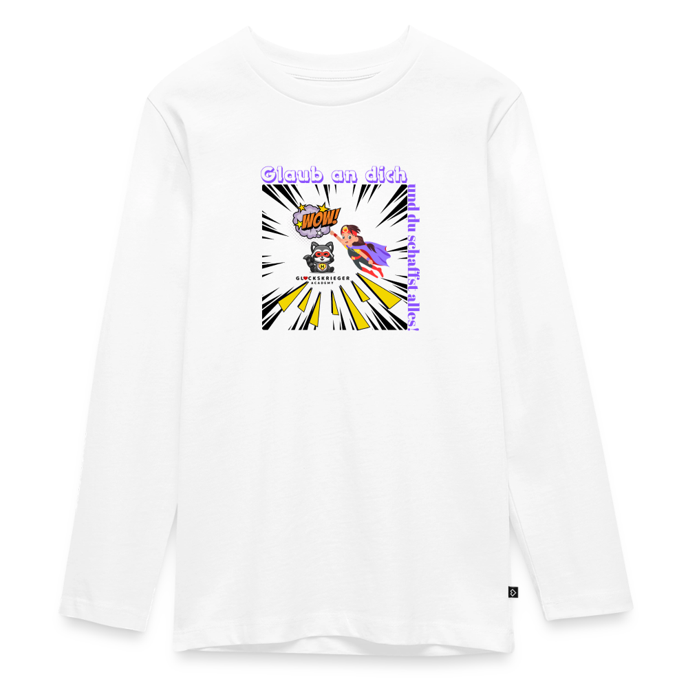 Langarmshirt für coole Teens - white