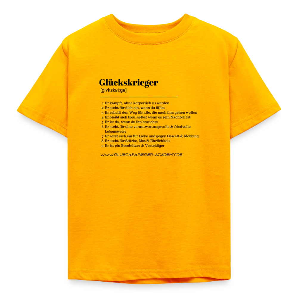 Kinder Shirt - Definition Glückskrieger - gold