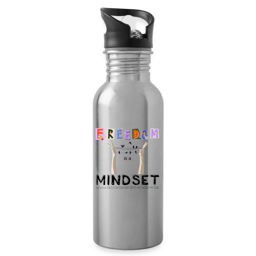 Glückskrieger Trinkflasche – Freedom - silver