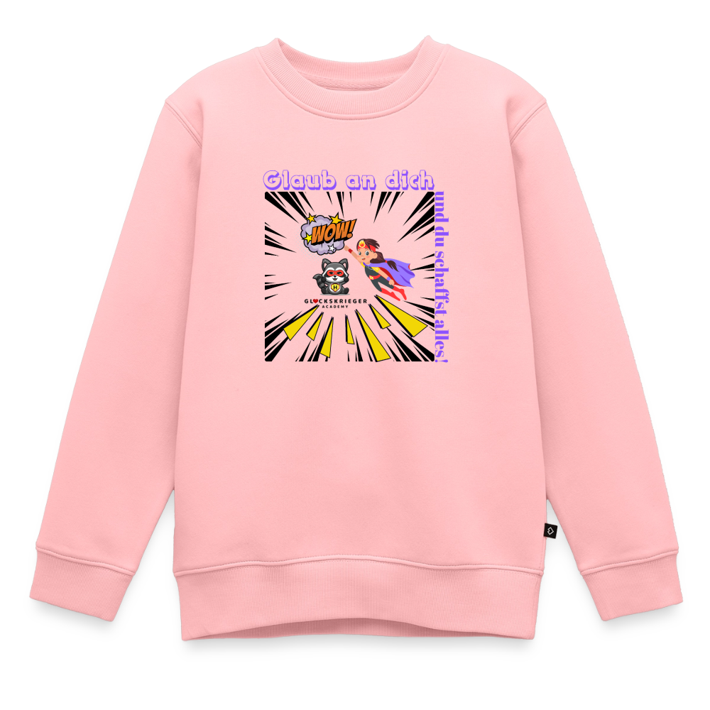 Glückskrieger Kinder Pullover– Glaub an dich - rose