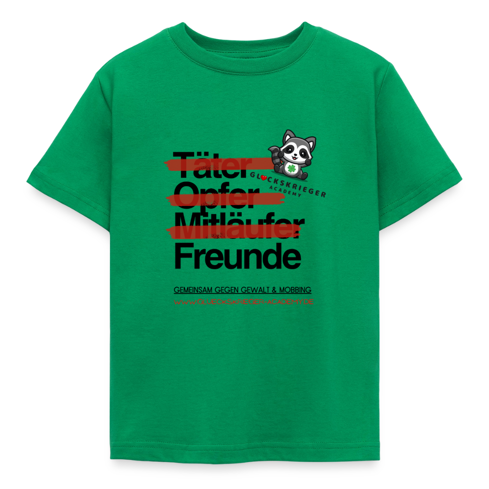 Glückskrieger Kinder T-Shirt – Freunde statt Täter & Opfer - kelly green