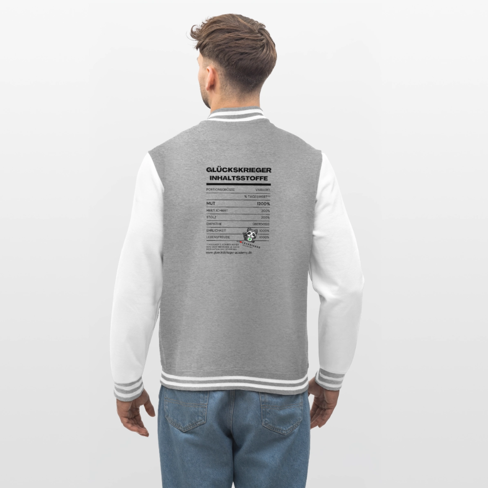 College Jacke – Inhaltsstoffe - heather grey/white
