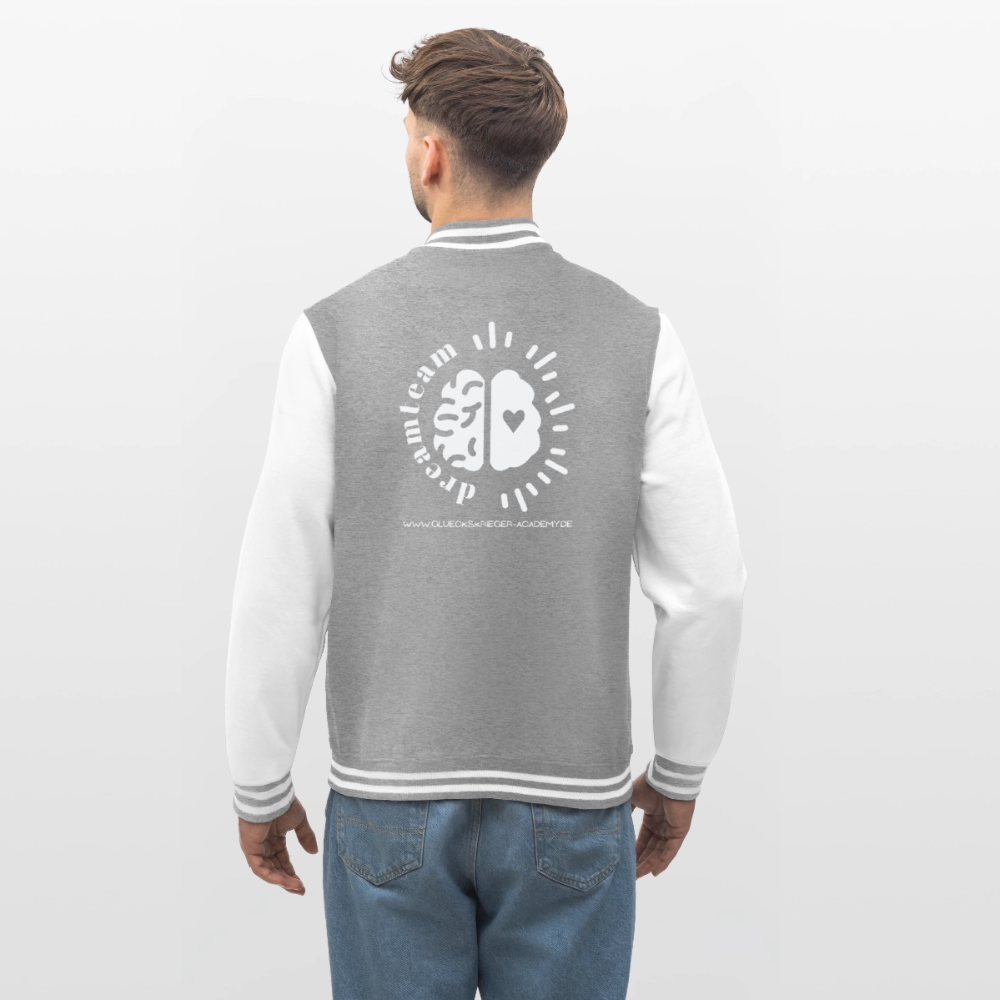 College Jacke – Team Glückskrieger - heather grey/white