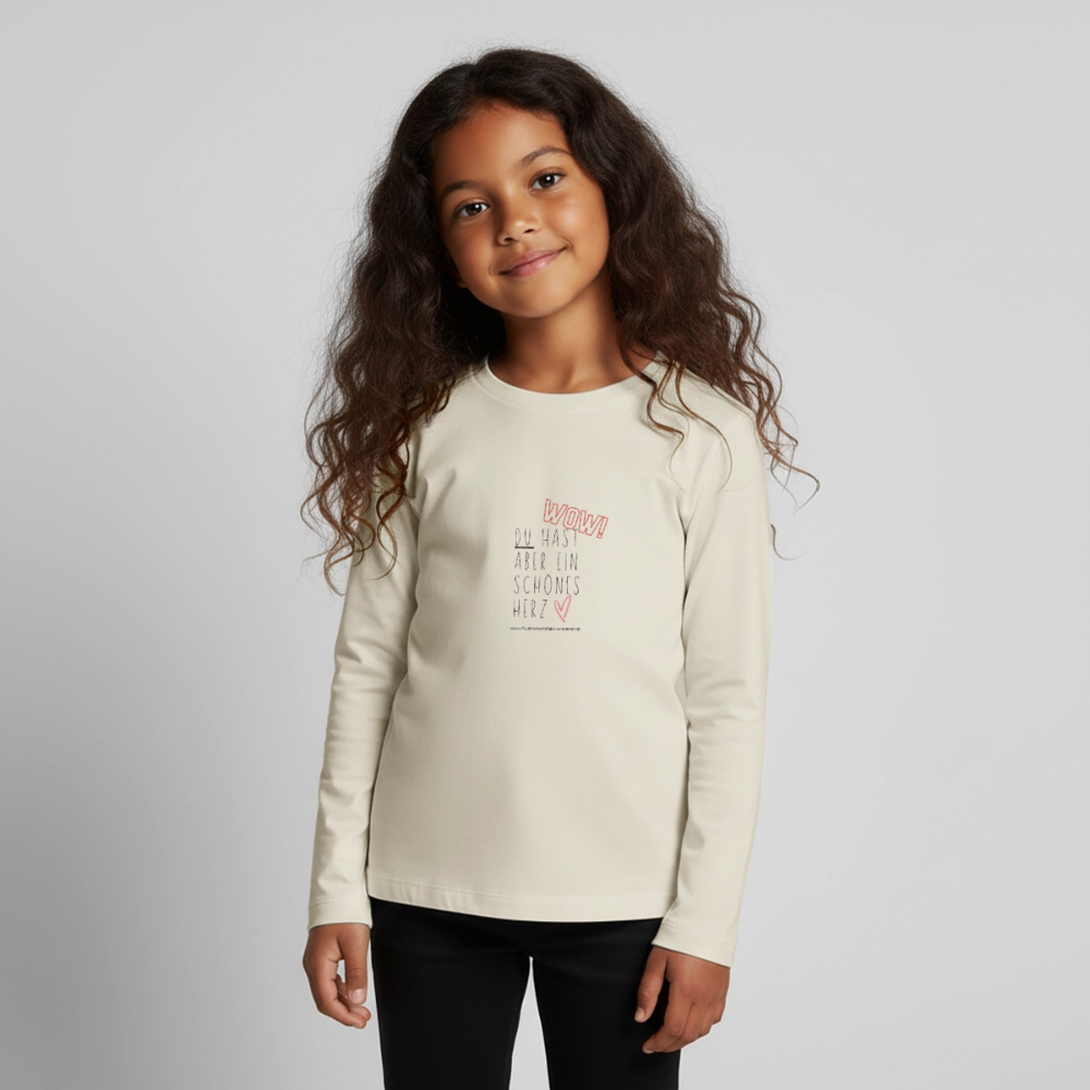 Langarmshirt für kleine Glückskrieger-Herz - off white
