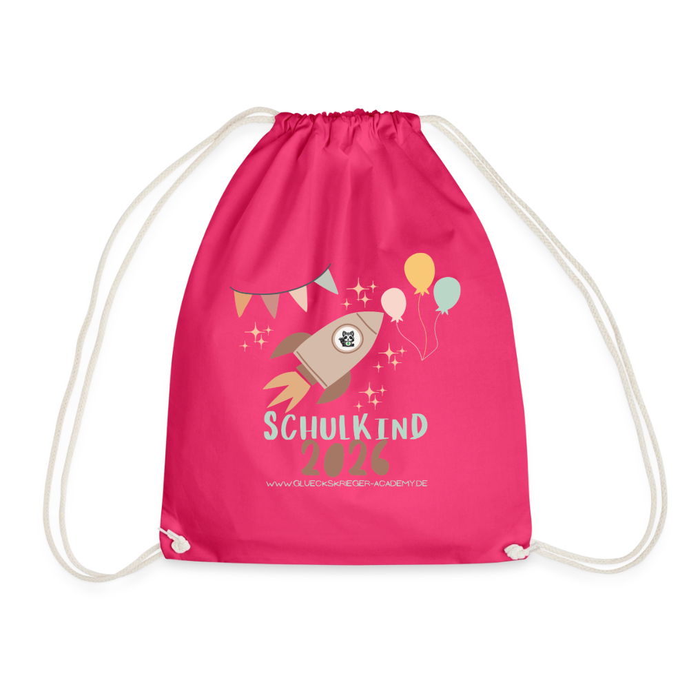 Glückskrieger Turnbeutel – Stärke für unterwegs, Schulkind 2026 - fuchsia