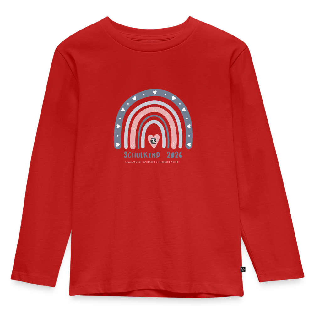 Langarmshirt für kleine Glückskrieger, Schulkind 2026 - red