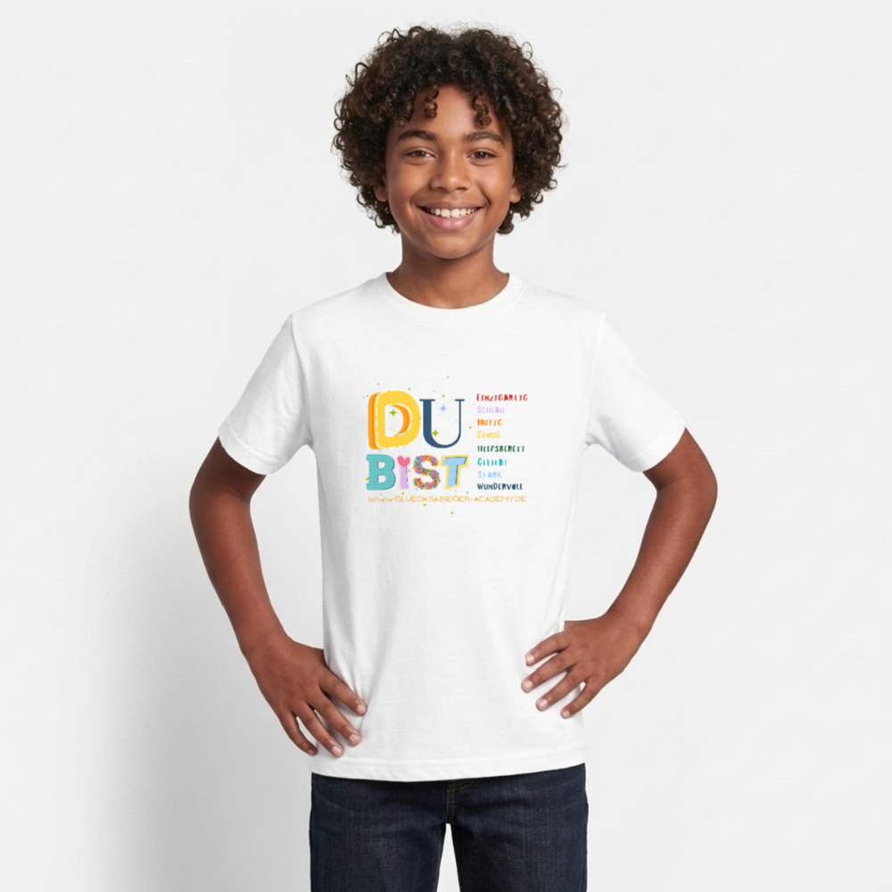 Glückskrieger T-Shirt für Teens– Du bist einzigartig & stark - white
