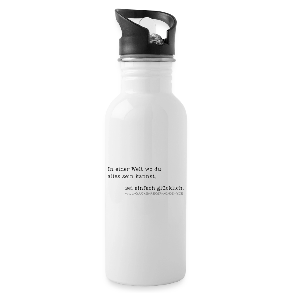 Glückskrieger Trinkflasche – Sei glücklich - white