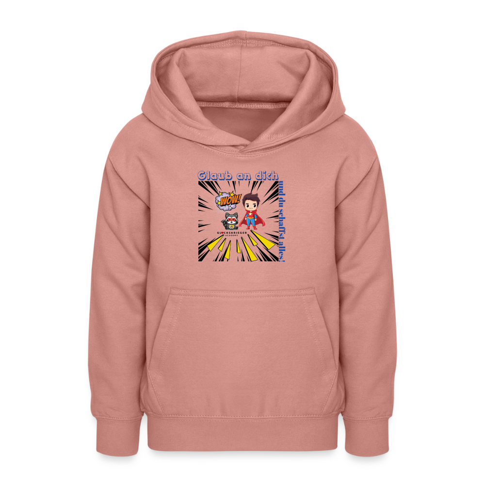 Glückskrieger Hoodie Teens– Glaub an dich - dusky rose