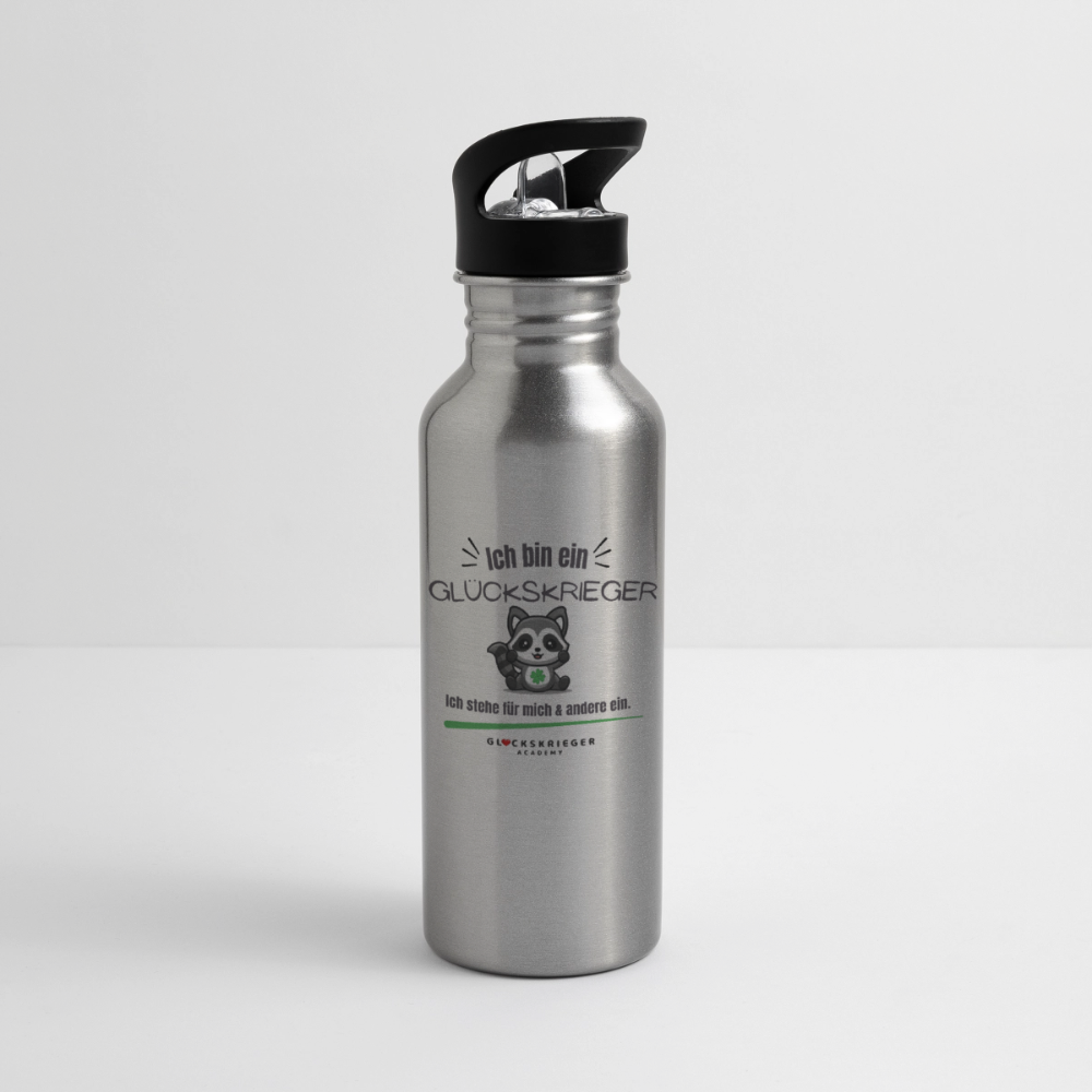 Glückskrieger Trinkflasche – Stark durch den Tag - silver