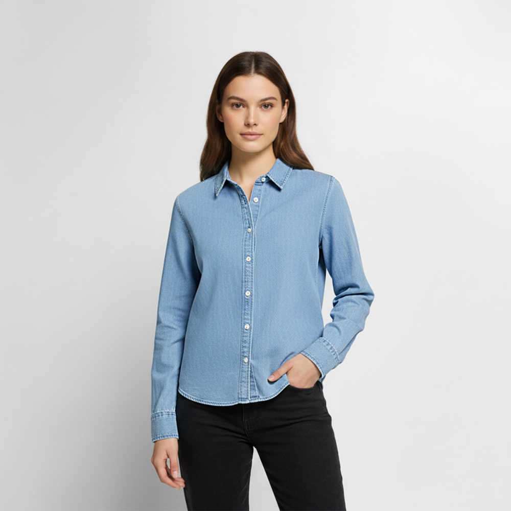 Glückskrieger Denim Shirt – Herz - light wash