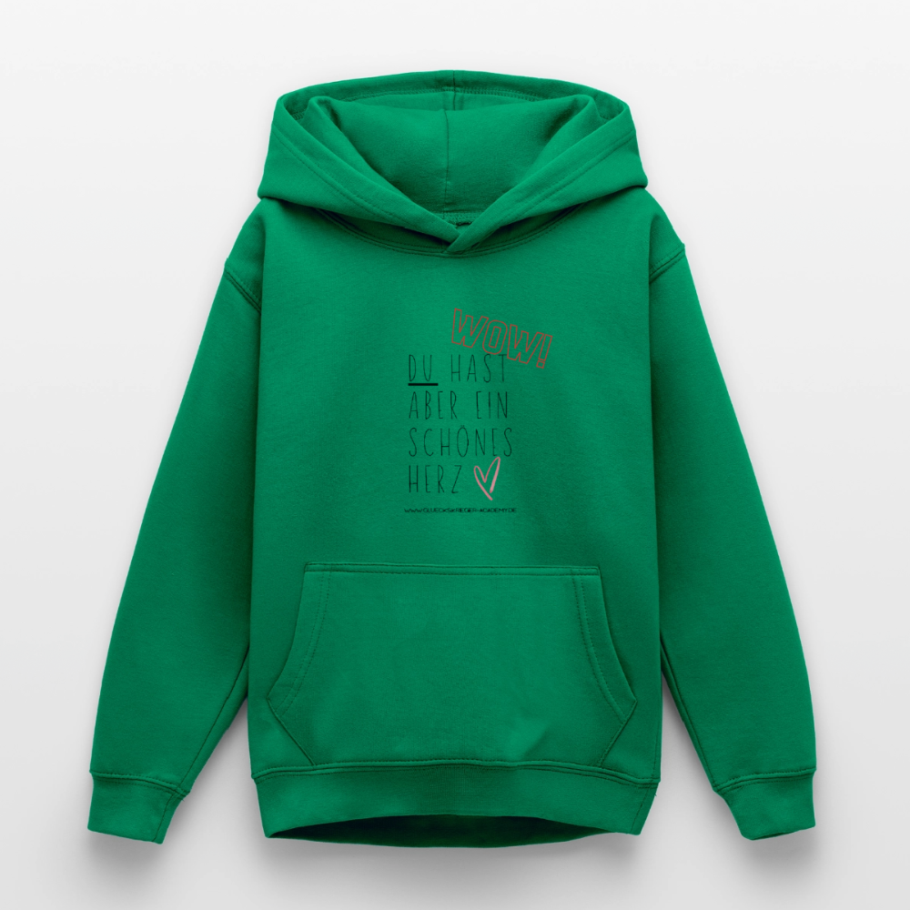 Glückskrieger Hoodie  für Teens– Herz - kelly green