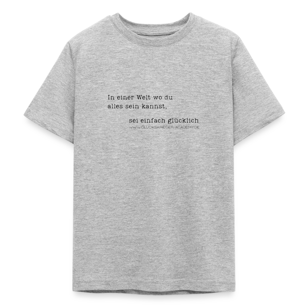 T-Shirt für Teens- Glücklich - heather grey