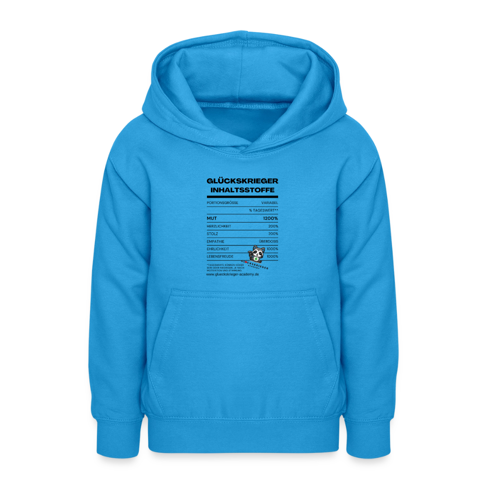 Glückskrieger Hoodie  für Teens– Inhaltsstoffe - sea blue