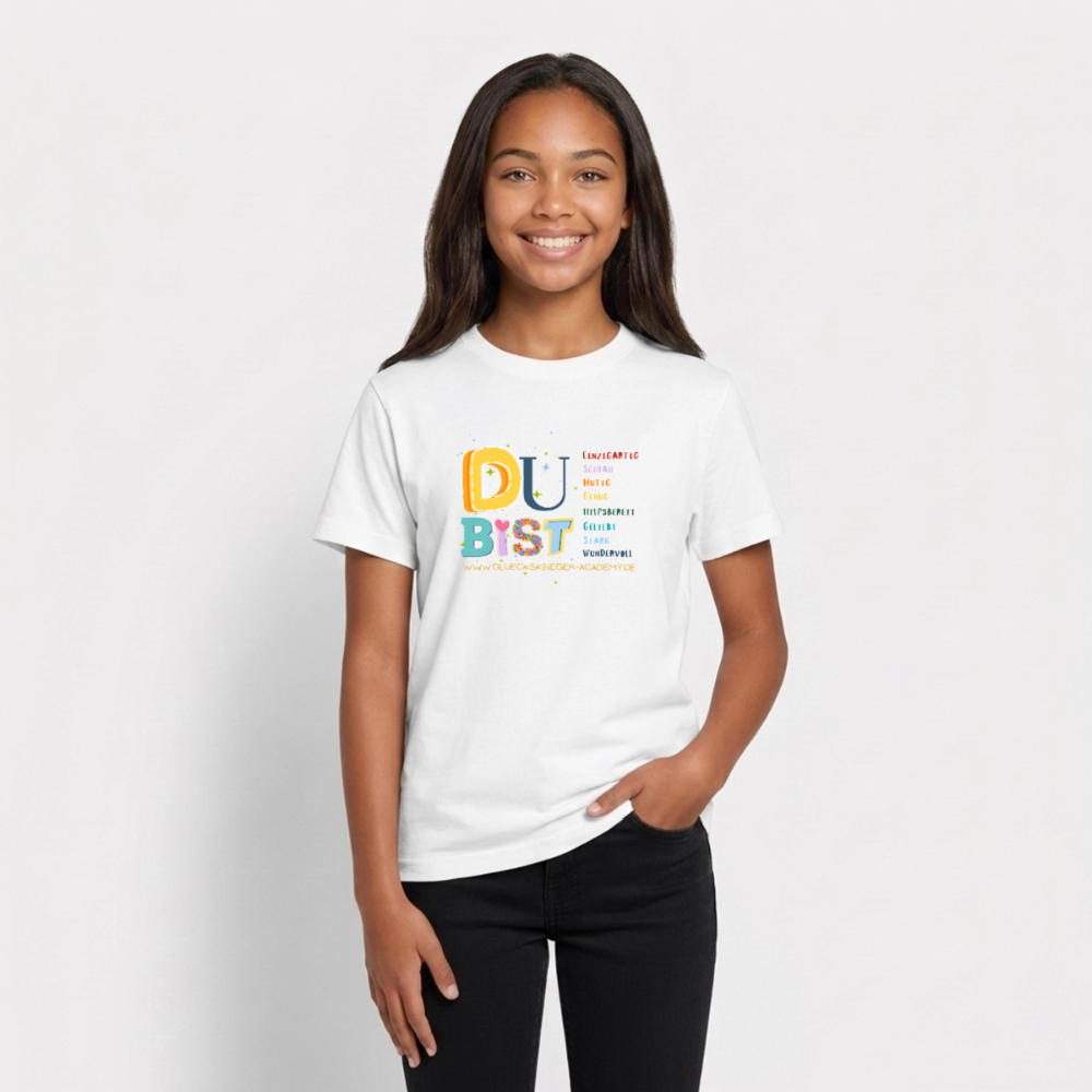 Glückskrieger T-Shirt für Teens– Du bist einzigartig & stark - white