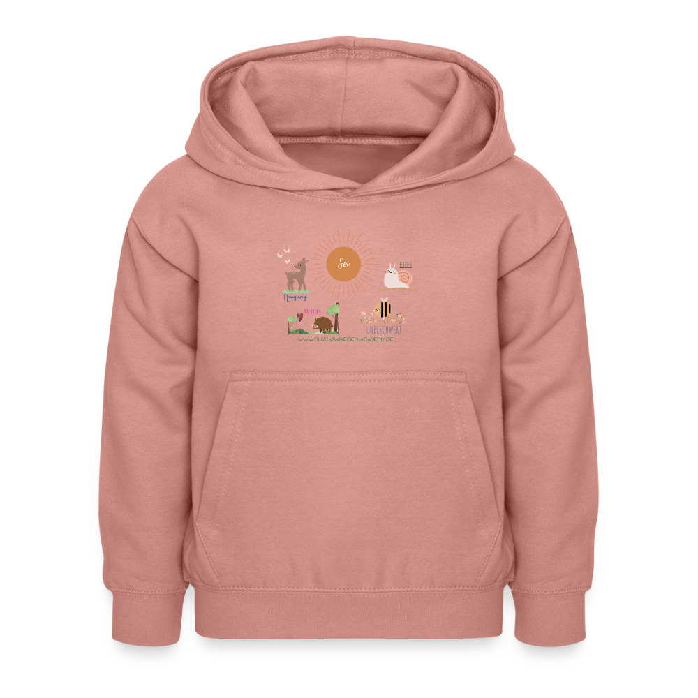 Glückskrieger Hoodie – Stark & Mutig - dusky rose
