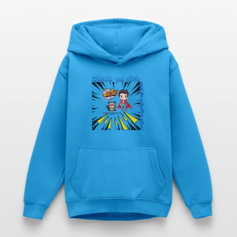 Glückskrieger Hoodie Teens– Glaub an dich - sea blue