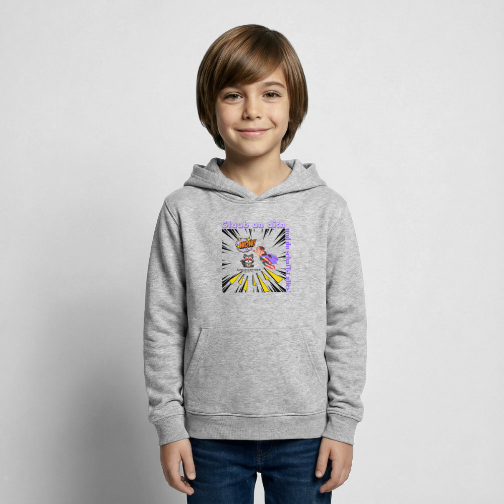 Glückskrieger Hoodie – Stark & Mutig - light heather grey