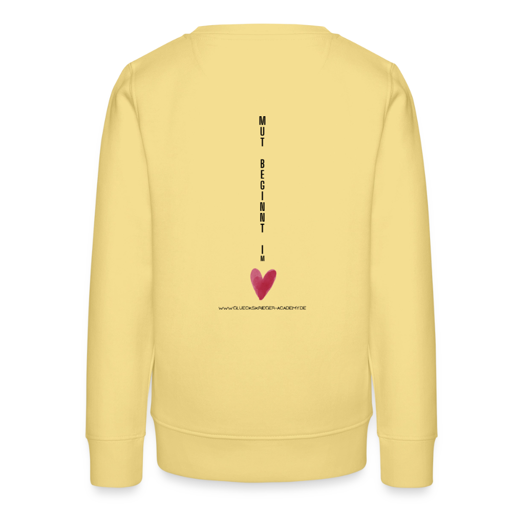 Glückskrieger Teens Pullover – Mut - viva yellow 