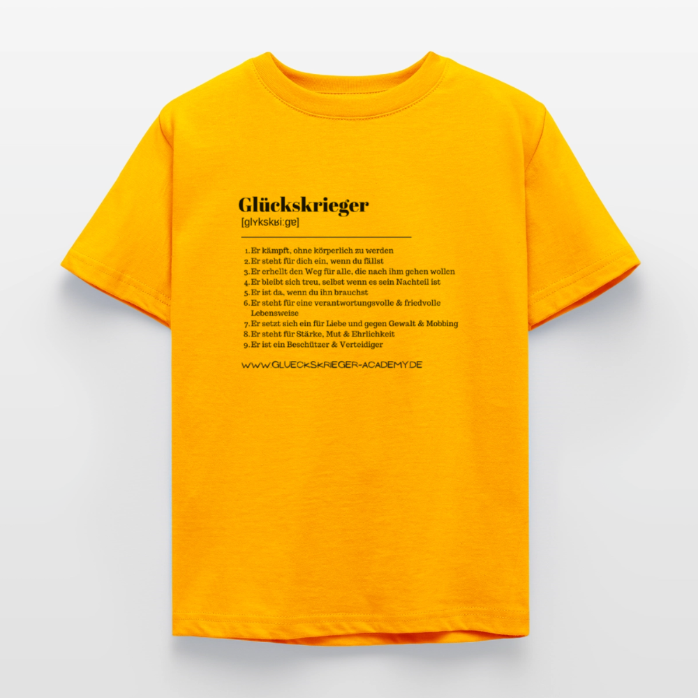 Kinder Shirt - Definition Glückskrieger - gold