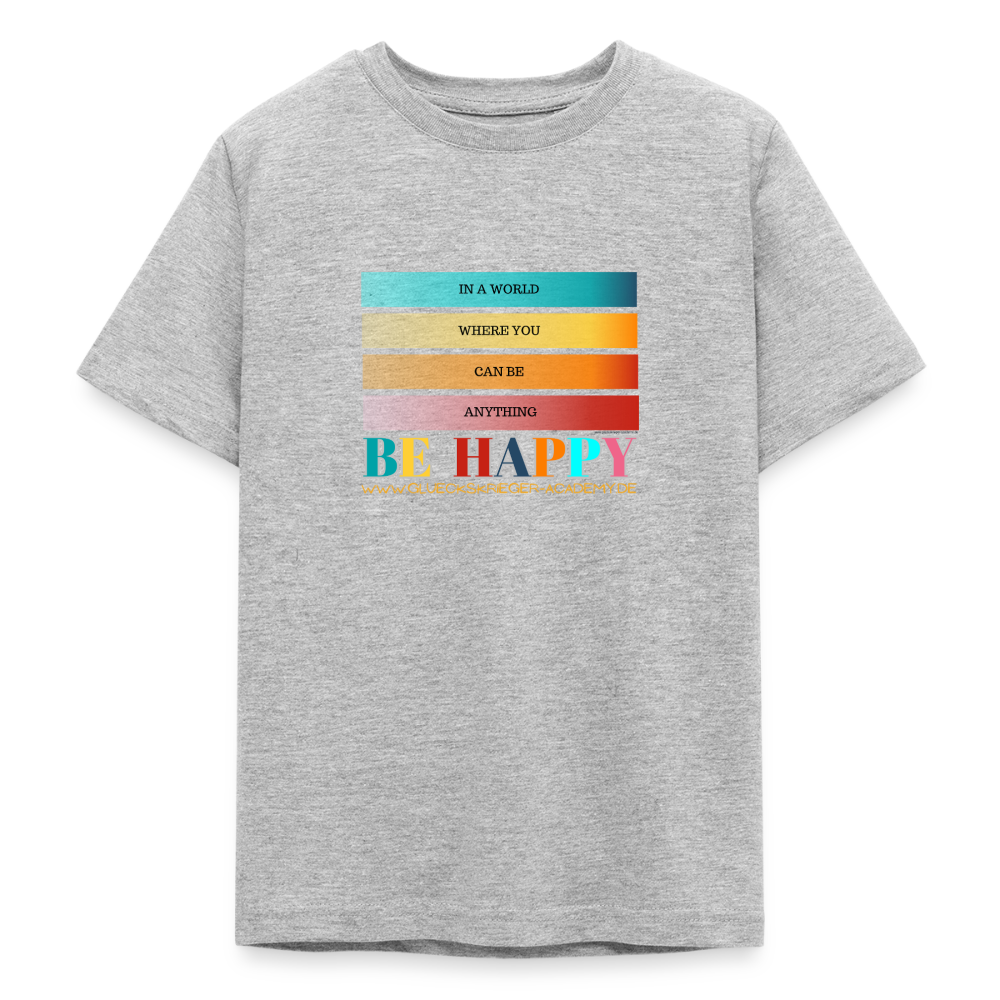 T-Shirt für Teens- Happy - heather grey