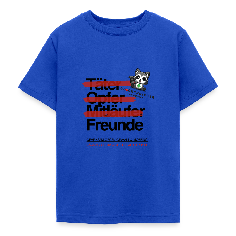 Glückskrieger T-Shirt für Teens– Freunde statt Täter & Opfer - royal blue