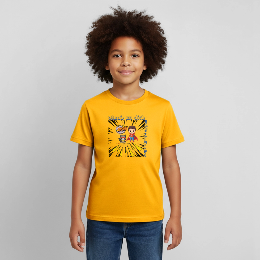 Glückskrieger Kinder T-Shirt – Glaub an dich - gold