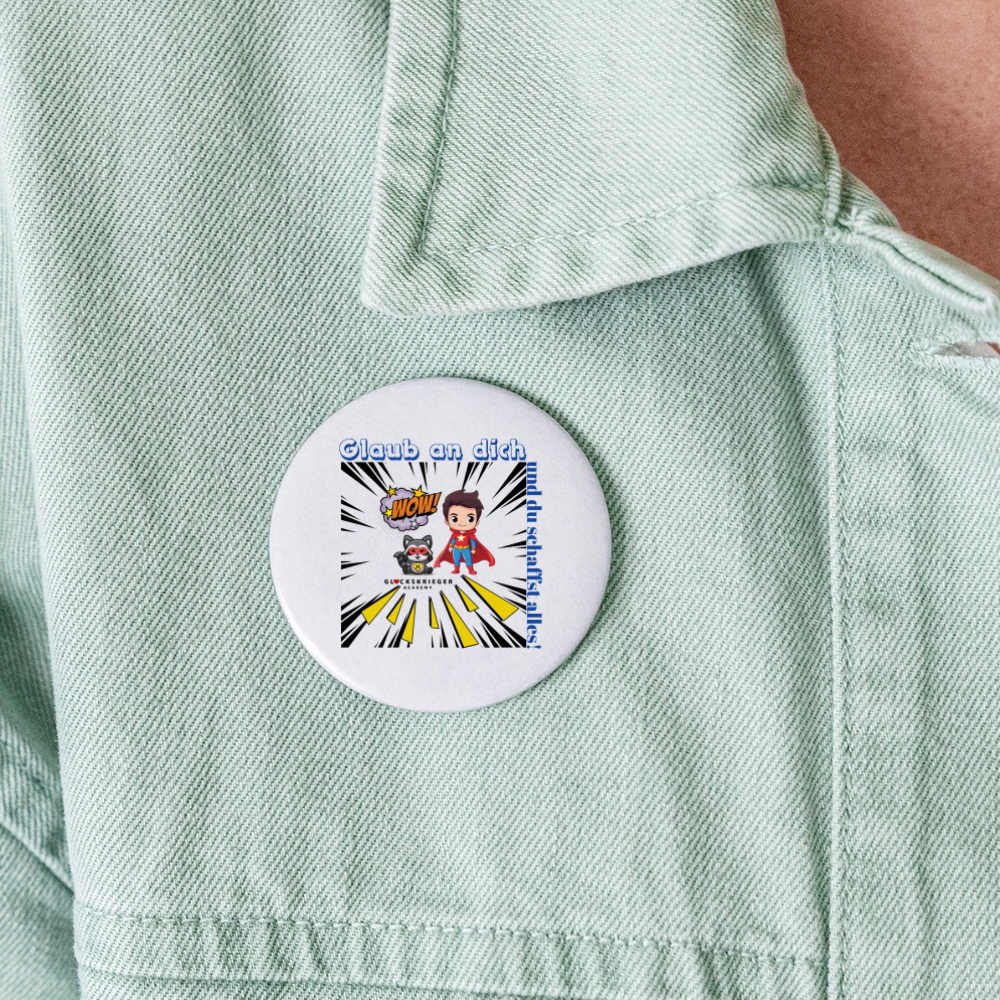 Glückskrieger Button – Mut zum Mitnehmen - white