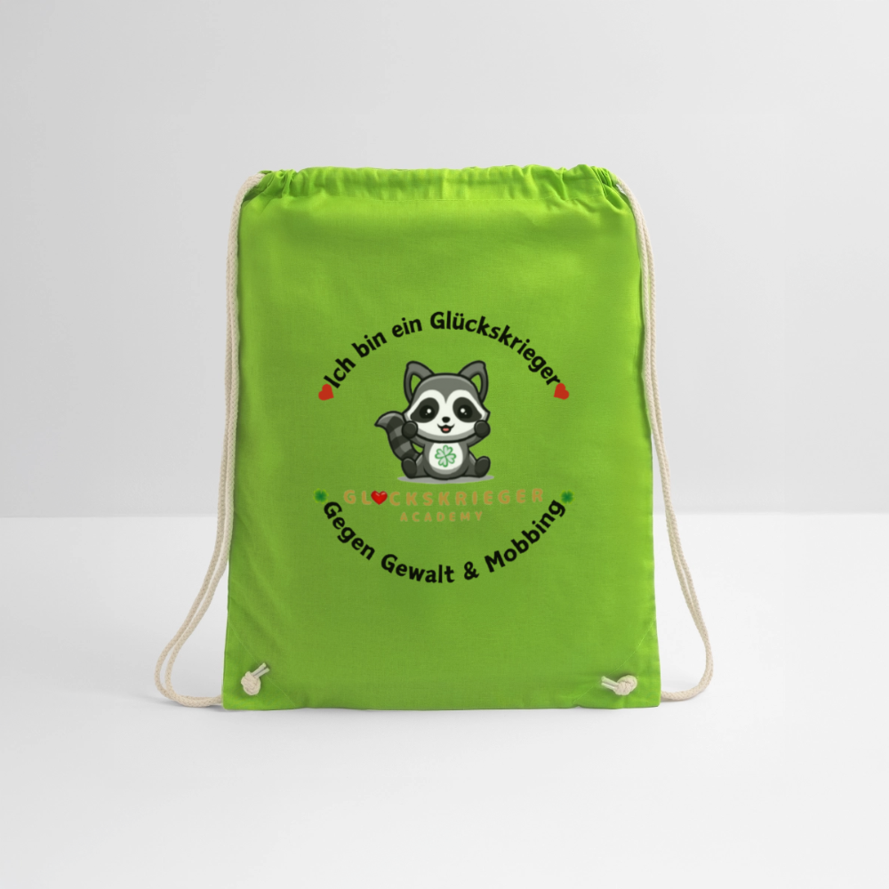 Glückskrieger Turnbeutel – Stärke für unterwegs - neon green