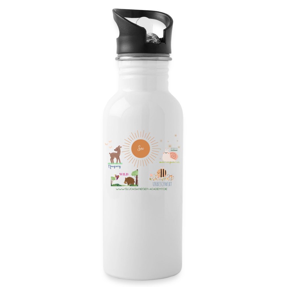 Glückskrieger Trinkflasche – Stark durch den Tag - white