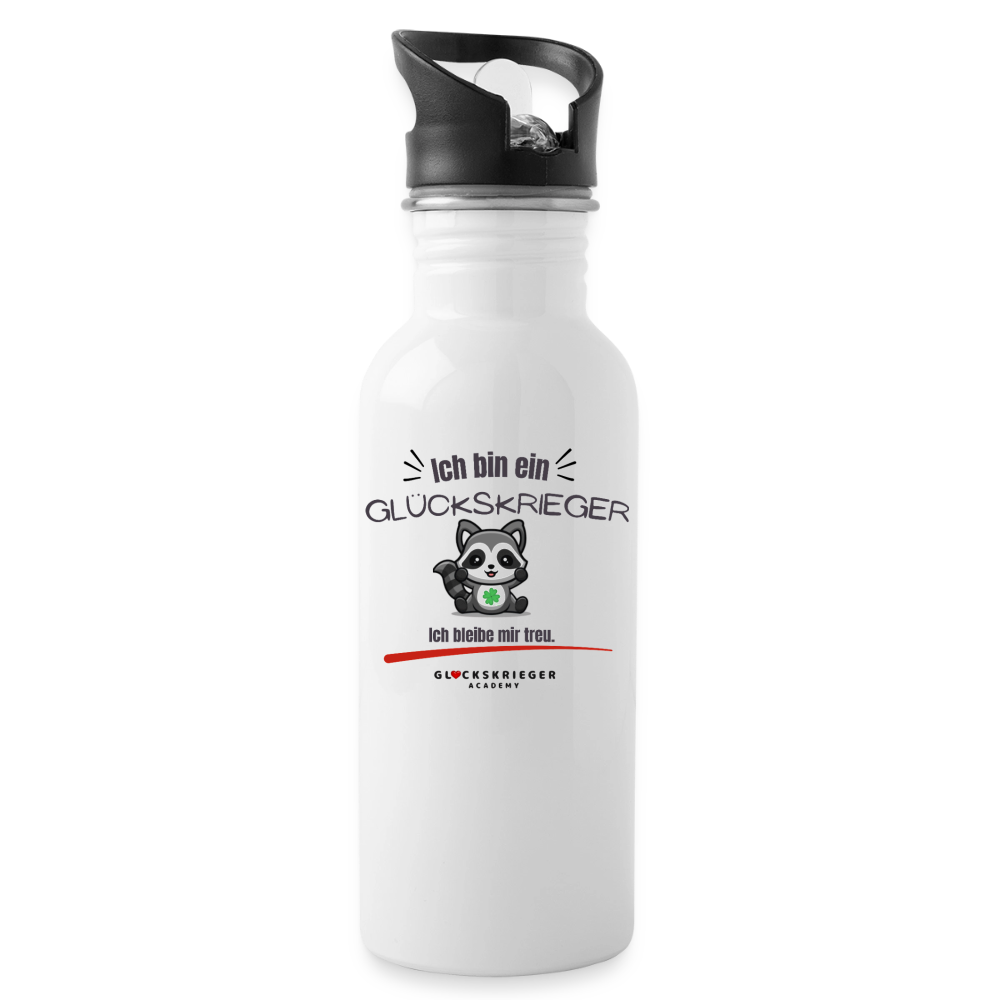 Glückskrieger Trinkflasche – Stark durch den Tag - white