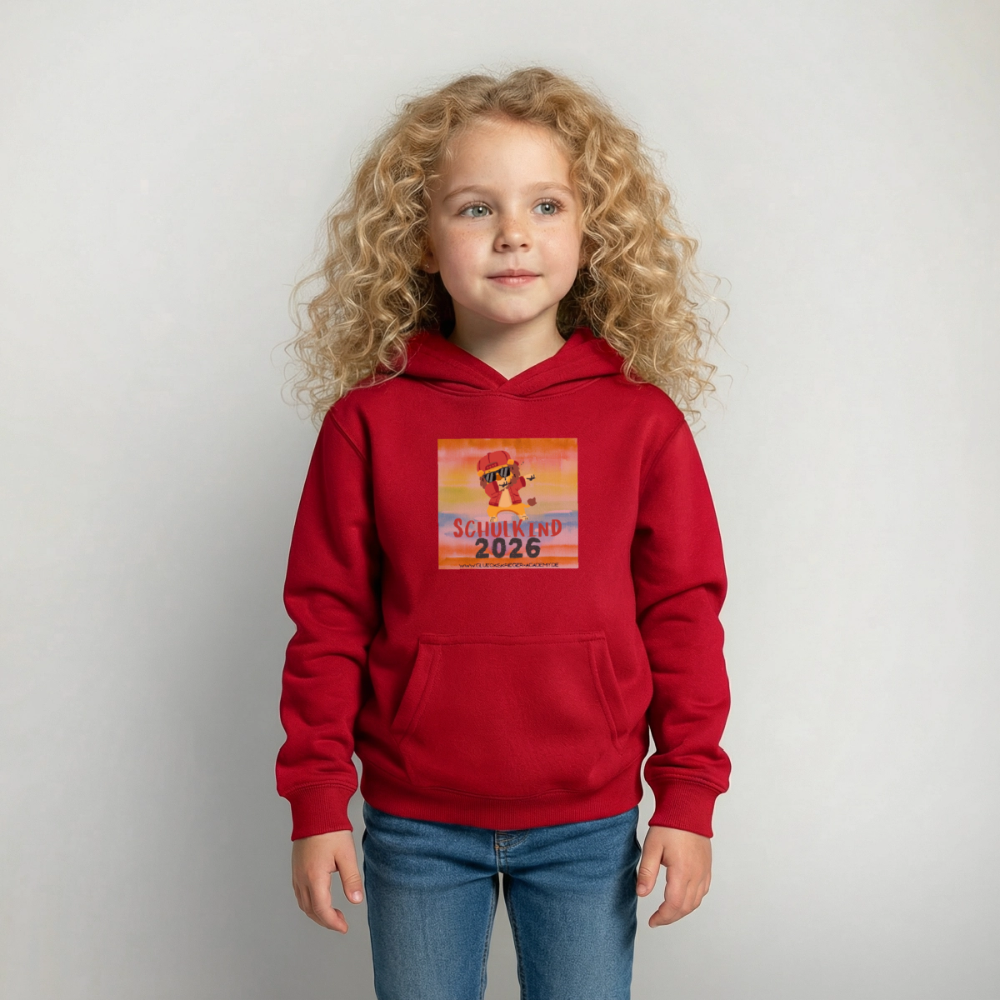Glückskrieger Hoodie – Schulkind 2026 - red