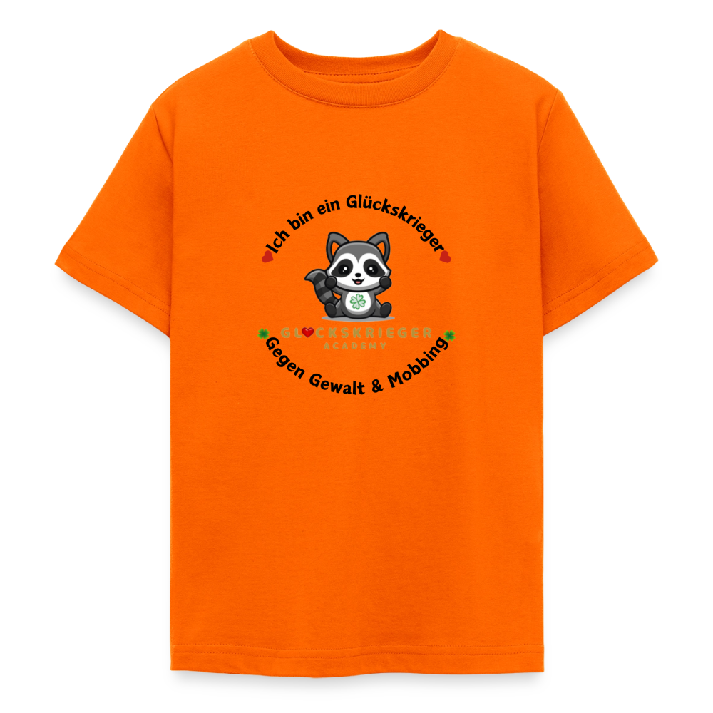 Glückskrieger T-Shirt für Teens – Stärke, Mut & Herz - orange