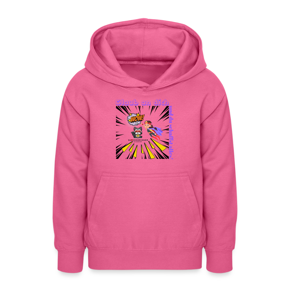 Glückskrieger Hoodie für Teens– Glaub an dich - pink