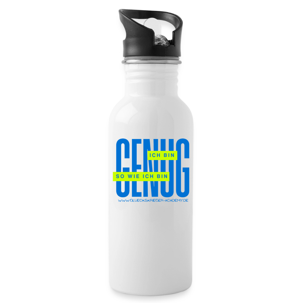 Glückskrieger Trinkflasche – Genug - white