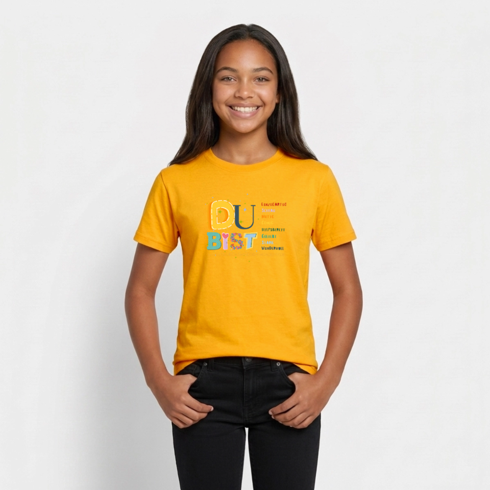 Glückskrieger T-Shirt für Teens– Du bist einzigartig & stark - gold