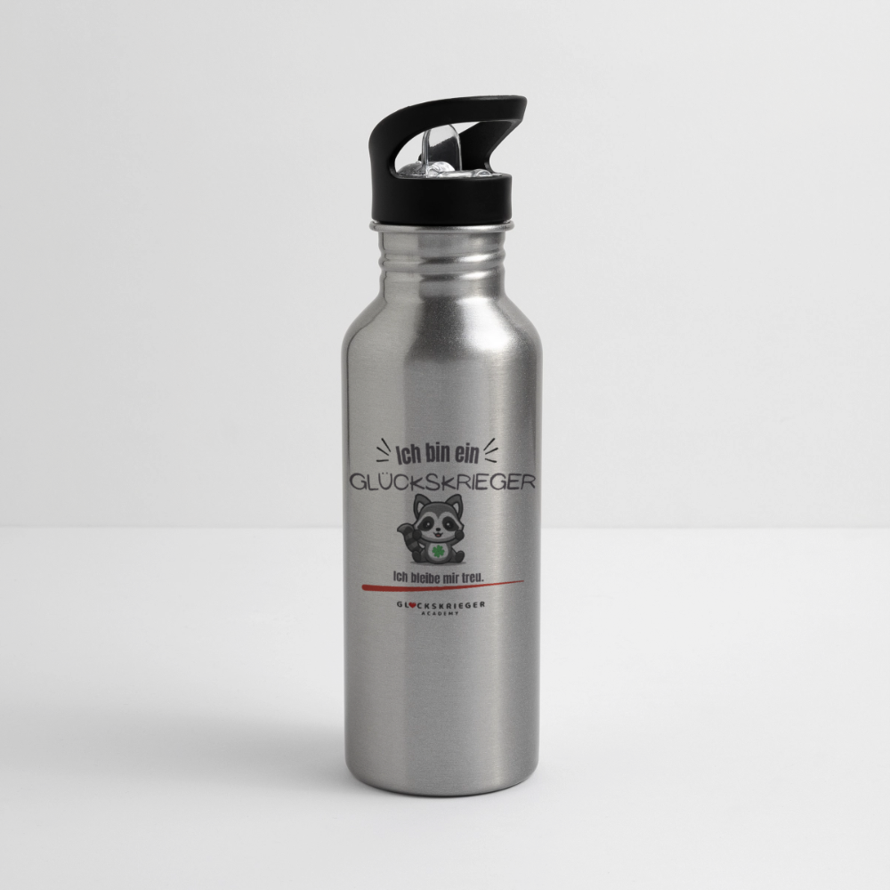 Glückskrieger Trinkflasche – Stark durch den Tag - silver
