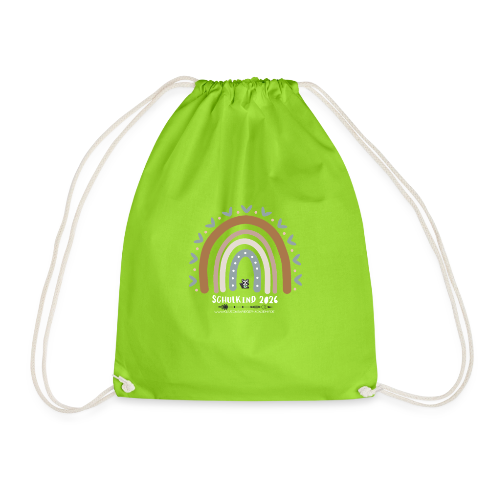 Glückskrieger Turnbeutel – Stärke für unterwegs - neon green