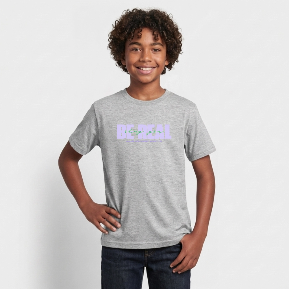 T-Shirt für Teens- BE REAL - heather grey