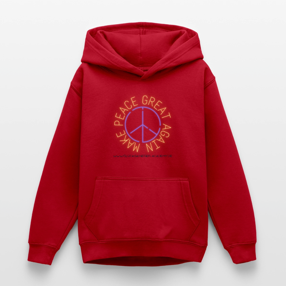 Glückskrieger Hoodie für Teens– Peace - red