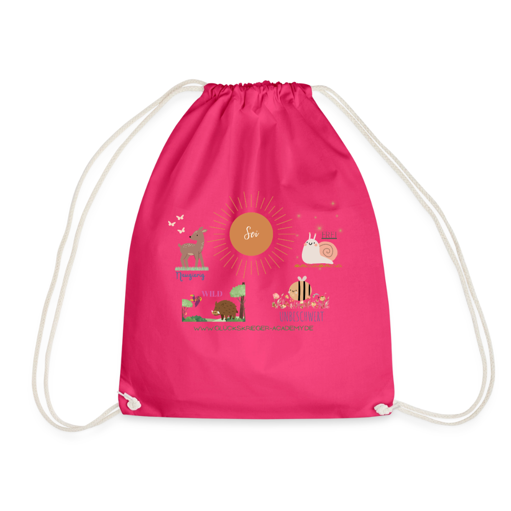 Glückskrieger Turnbeutel – Stärke für unterwegs - fuchsia
