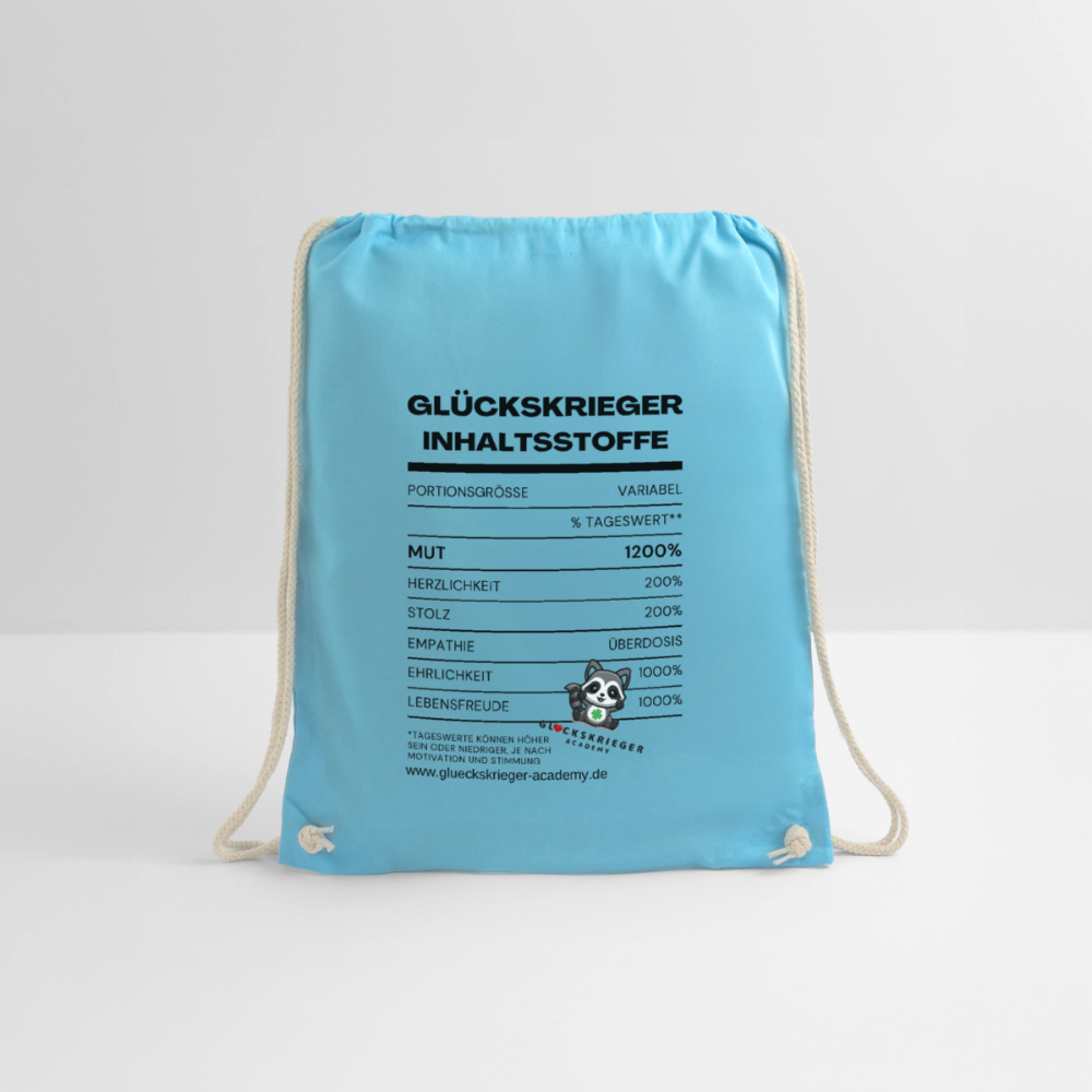 Glückskrieger Turnbeutel – Stärke für unterwegs - aqua