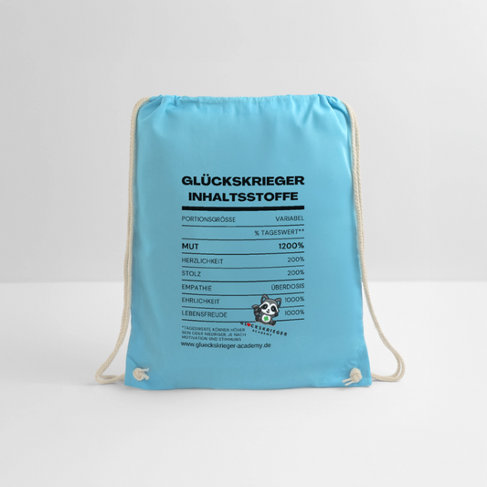 Glückskrieger Turnbeutel – Stärke für unterwegs - aqua
