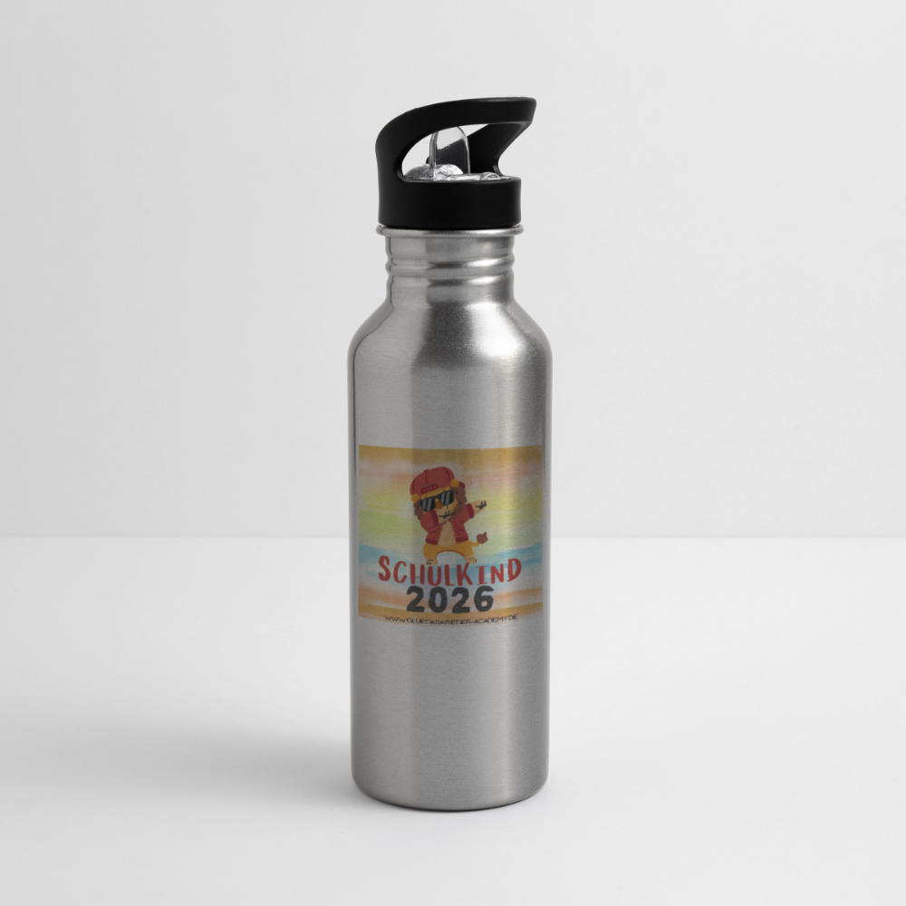 Glückskrieger Trinkflasche – Stark durch den Tag - silver