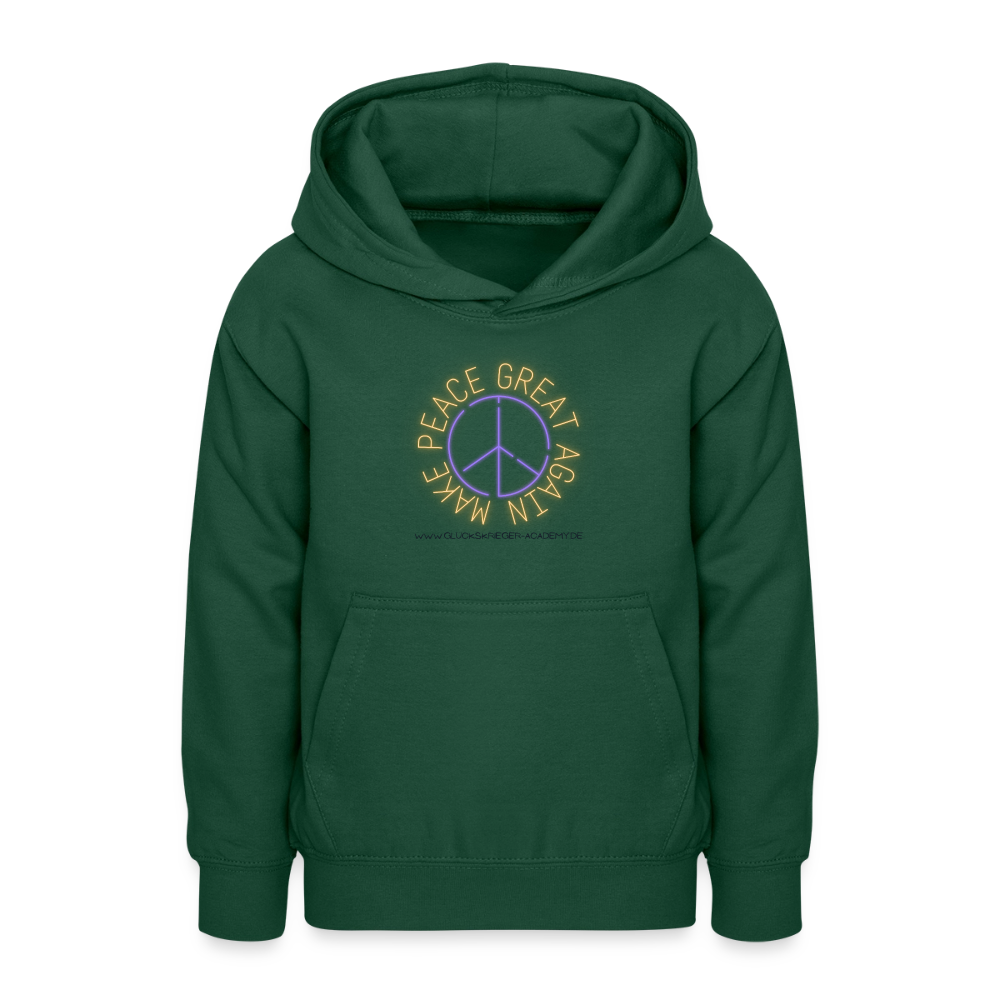 Glückskrieger Hoodie für Teens– Peace - bottle green