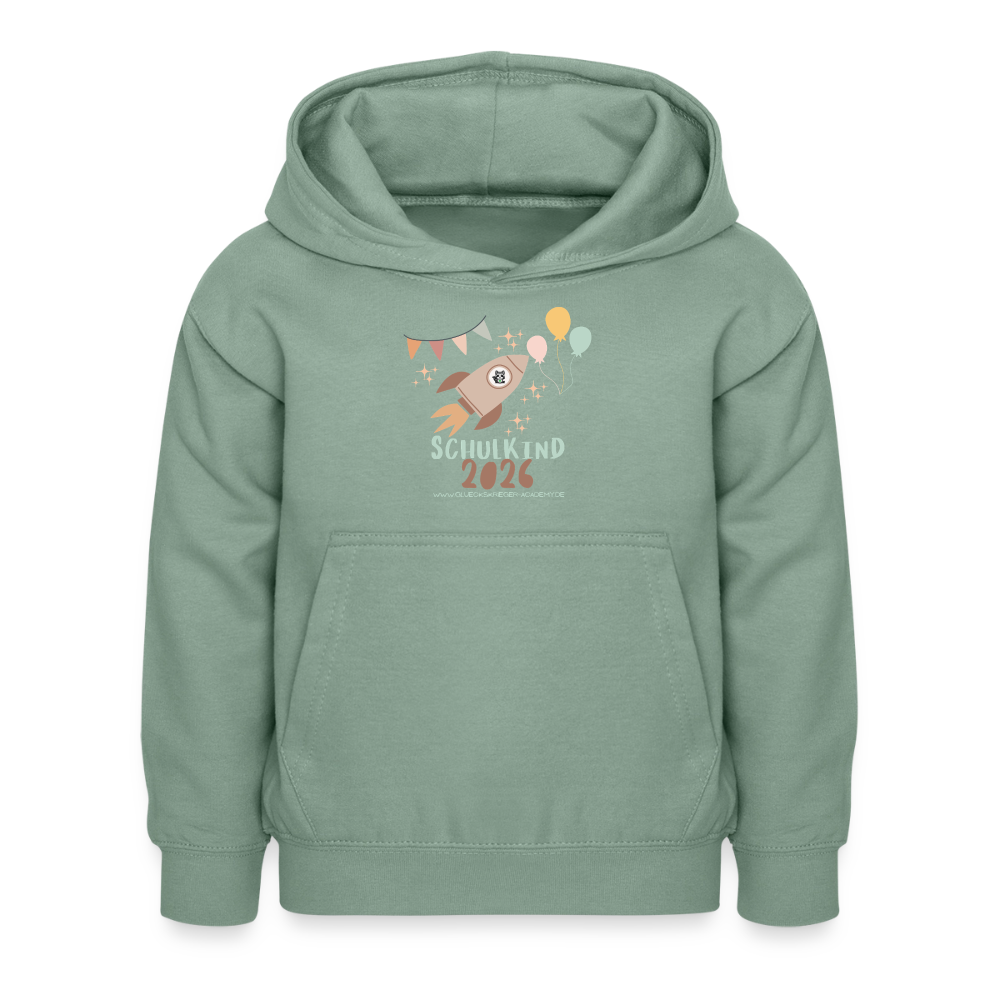 Glückskrieger Hoodie – Schulkind 2026 - steel green