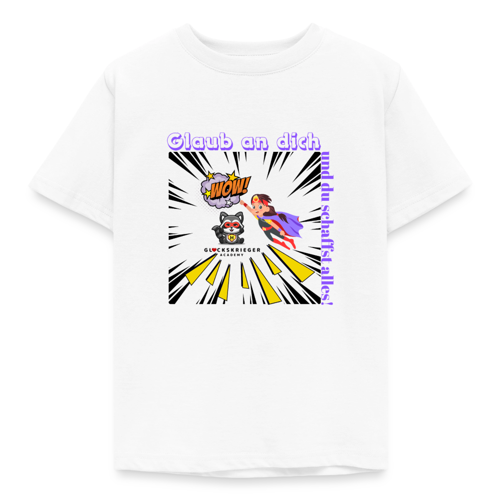 Glückskrieger Kinder T-Shirt – Glaub an dich - white