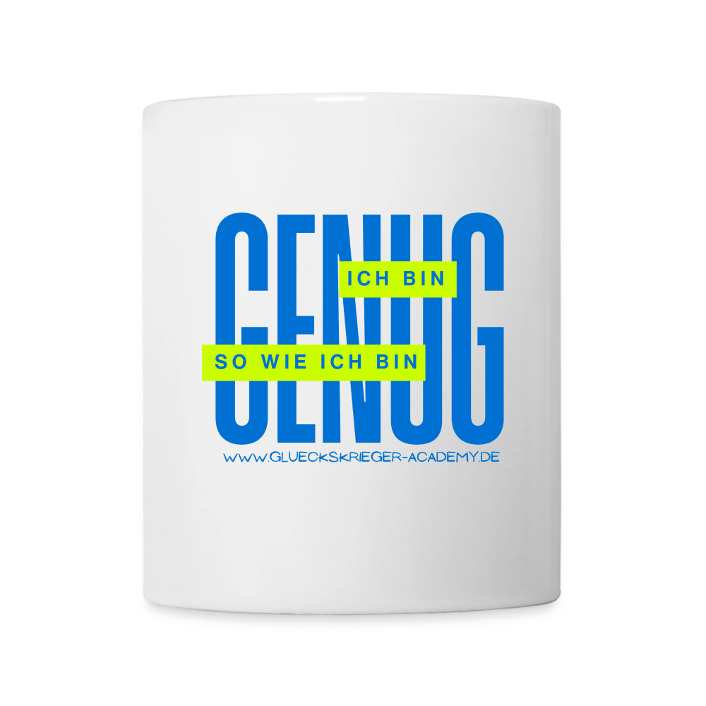 Glückskrieger Tasse – Genug - white