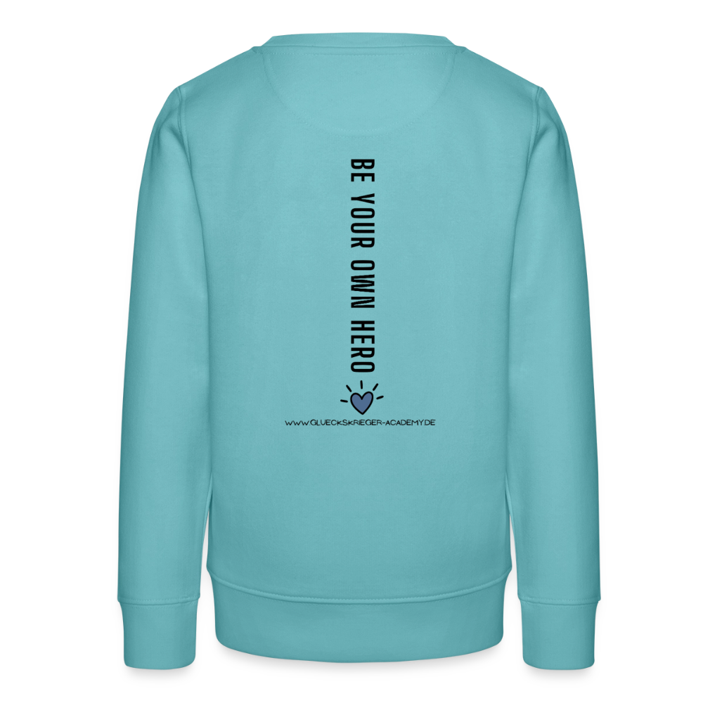 Glückskrieger Teens Pullover – Hero - pastel turquoise